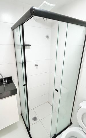 Studio para alugar com 30m², 1 quarto e sem vaga Studio para alugar com 30m², 1 quarto e sem vagaBanheiro