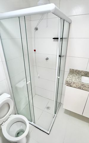 Studio para alugar com 30m², 1 quarto e sem vaga Studio para alugar com 30m², 1 quarto e sem vagaBanheiro