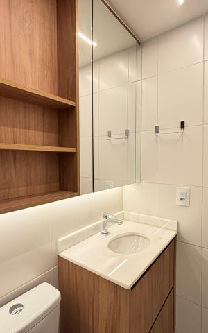 Apartamento para alugar com 26m², 1 quarto e sem vaga Apartamento para alugar com 26m², 1 quarto e sem vagaBanheiro da Suíte