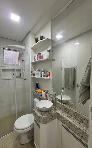 Apartamento à venda com 60m², 2 quartos e 1 vaga Apartamento à venda com 60m², 2 quartos e 1 vagaBanheiro da Suíte