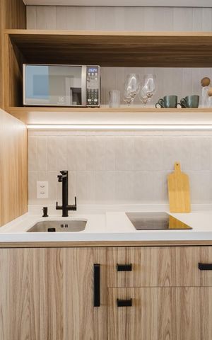 Studio para alugar com 28m², 1 quarto e sem vaga Studio para alugar com 28m², 1 quarto e sem vagaCozinha