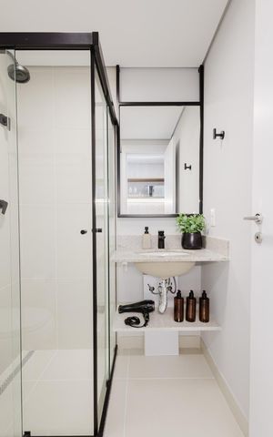 Studio para alugar com 28m², 1 quarto e sem vaga Studio para alugar com 28m², 1 quarto e sem vagaBanheiro