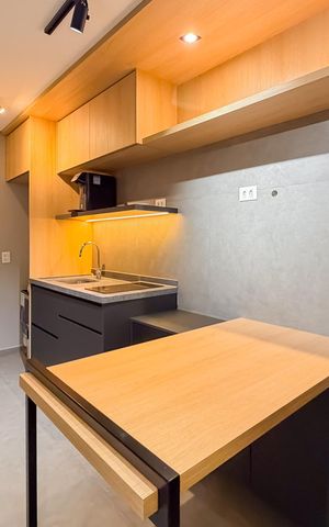 Studio para alugar com 26m², 1 quarto e sem vaga Studio para alugar com 26m², 1 quarto e sem vagaCozinha