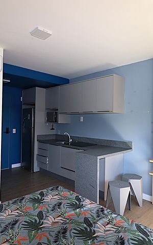 Studio à venda com 28m², 1 quarto e 1 vagaEspaço conjugado