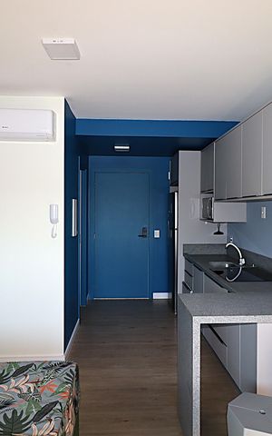 Studio à venda com 28m², 1 quarto e 1 vagaEspaço conjugado