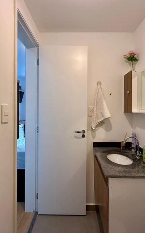 Studio para alugar com 28m², 1 quarto e sem vaga Studio para alugar com 28m², 1 quarto e sem vagaBanheiro