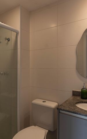 Apartamento para alugar com 58m², 2 quartos e 1 vaga Apartamento para alugar com 58m², 2 quartos e 1 vagaBanheiro da Suíte