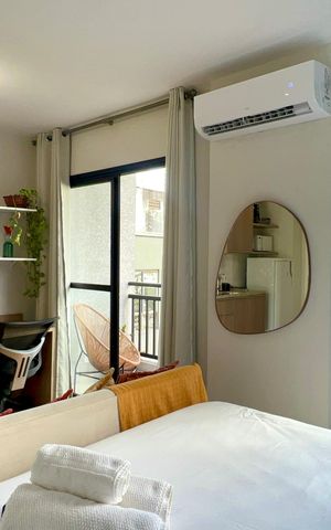 Studio para alugar com 27m², 1 quarto e sem vagaQuarto