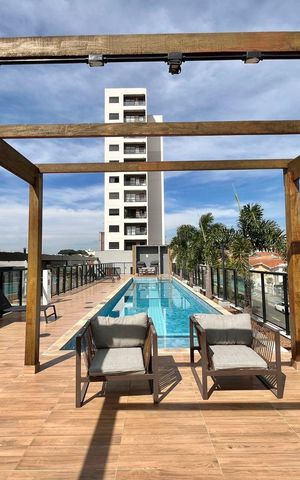 Apartamento para alugar com 33m², 1 quarto e 1 vaga Apartamento para alugar com 33m², 1 quarto e 1 vagaÁrea comum - Piscina