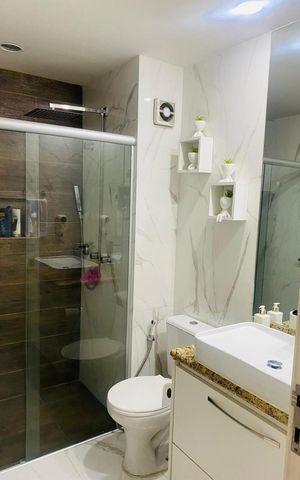 Studio para alugar com 37m², 1 quarto e 1 vaga Studio para alugar com 37m², 1 quarto e 1 vagaBanheiro