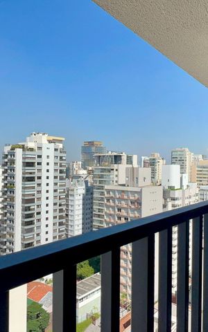 Studio para alugar com 27m², 1 quarto e sem vaga Studio para alugar com 27m², 1 quarto e sem vagaVaranda