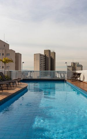 Studio à venda com 43m², 1 quarto e 1 vagaPiscina