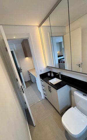 Apartamento à venda com 47m², 1 quarto e 1 vaga Apartamento à venda com 47m², 1 quarto e 1 vagaBanheiro social