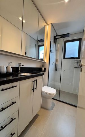 Apartamento à venda com 47m², 1 quarto e 1 vaga Apartamento à venda com 47m², 1 quarto e 1 vagaBanheiro social