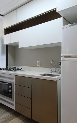 Apartamento à venda com 54m², 1 quarto e 2 vagasCozinha e Área de Serviço