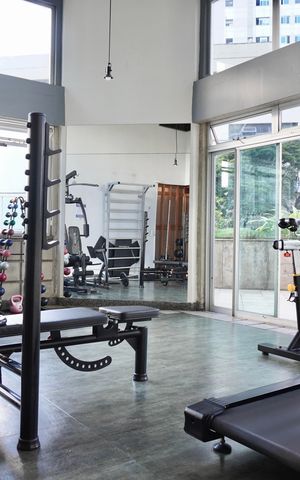 Studio para alugar com 48m², 1 quarto e 1 vaga Studio para alugar com 48m², 1 quarto e 1 vagaÁrea comum - Academia