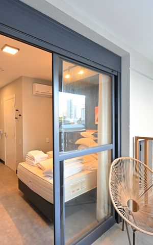 Studio para alugar com 29m², 1 quarto e sem vagaVaranda