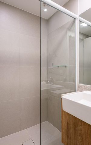 Studio para alugar com 26m², 1 quarto e 1 vaga Studio para alugar com 26m², 1 quarto e 1 vagaBanheiro
