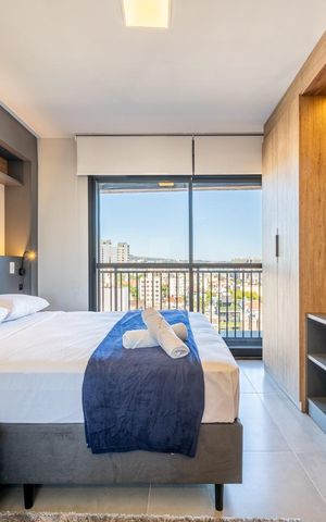 Studio para alugar com 26m², 1 quarto e 1 vaga Studio para alugar com 26m², 1 quarto e 1 vagaQuarto
