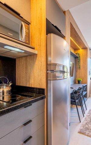 Studio para alugar com 26m², 1 quarto e 1 vaga Studio para alugar com 26m², 1 quarto e 1 vagaCozinha