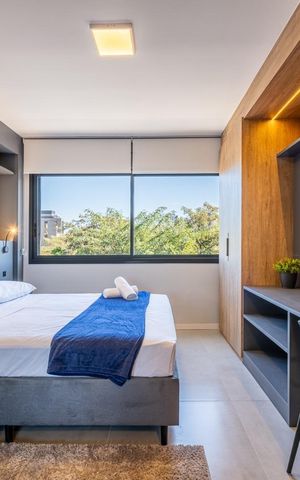 Studio para alugar com 26m², 1 quarto e 1 vaga Studio para alugar com 26m², 1 quarto e 1 vagaQuarto