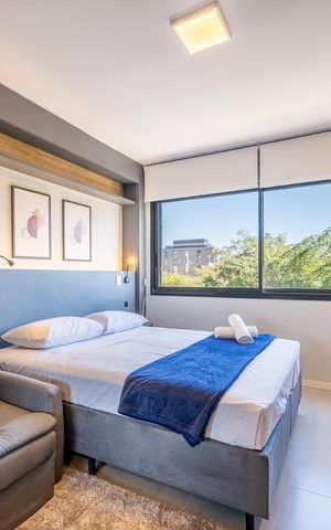 Studio para alugar com 26m², 1 quarto e 1 vaga Studio para alugar com 26m², 1 quarto e 1 vagaQuarto