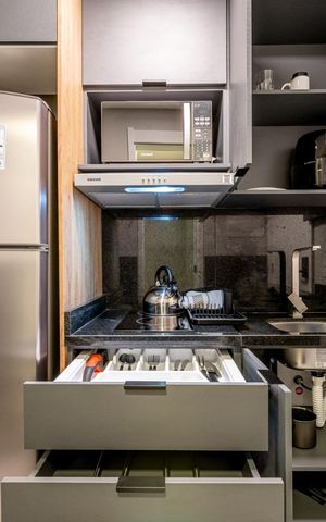 Studio para alugar com 26m², 1 quarto e 1 vaga Studio para alugar com 26m², 1 quarto e 1 vagaCozinha