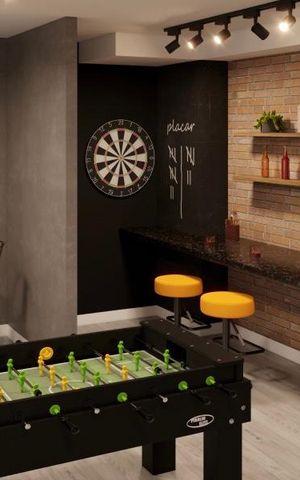 Apartamento à venda com 30m², 2 quartos e sem vaga Apartamento à venda com 30m², 2 quartos e sem vagaSalão de Jogos
