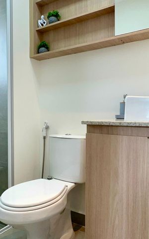 Studio para alugar com 26m², 1 quarto e sem vaga Studio para alugar com 26m², 1 quarto e sem vagaBanheiro da Suíte