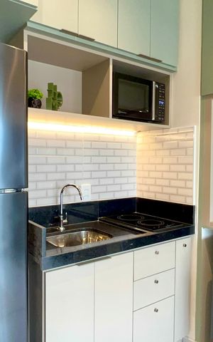 Studio para alugar com 26m², 1 quarto e sem vaga Studio para alugar com 26m², 1 quarto e sem vagaCozinha