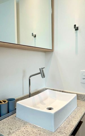 Studio para alugar com 26m², 1 quarto e sem vaga Studio para alugar com 26m², 1 quarto e sem vagaBanheiro da Suíte