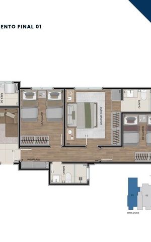 Apartamento à venda com 77m², 3 quartos e 2 vagas