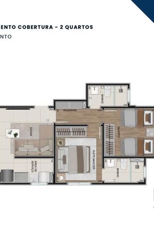 Apartamento à venda com 127m², 2 quartos e 3 vagas