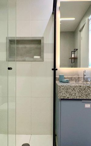 Studio à venda com 33m², 1 quarto e sem vaga Studio à venda com 33m², 1 quarto e sem vagaBanheiro