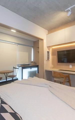 Studio para alugar com 25m², 1 quarto e sem vaga Studio para alugar com 25m², 1 quarto e sem vagaQuarto