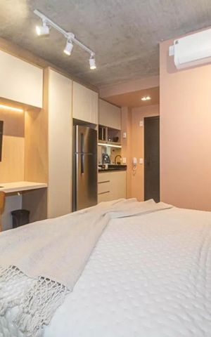 Studio para alugar com 25m², 1 quarto e sem vaga Studio para alugar com 25m², 1 quarto e sem vagaQuarto