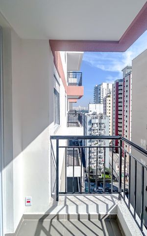 Studio à venda com 26m², 1 quarto e sem vagaVaranda