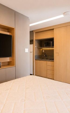 Studio para alugar com 20m², 1 quarto e sem vaga Studio para alugar com 20m², 1 quarto e sem vagaDormitório