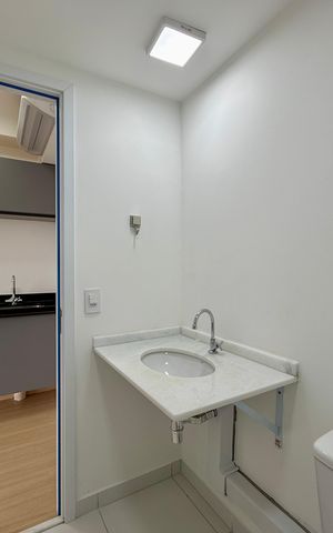 Studio à venda com 27m², 1 quarto e sem vaga Studio à venda com 27m², 1 quarto e sem vagaBanheiro