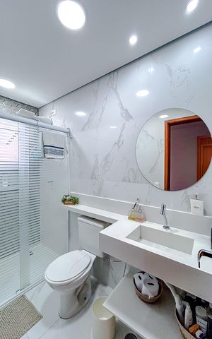 Casa de condomínio à venda com 182m², 3 quartos e 4 vagasBanheiro da Suíte 3