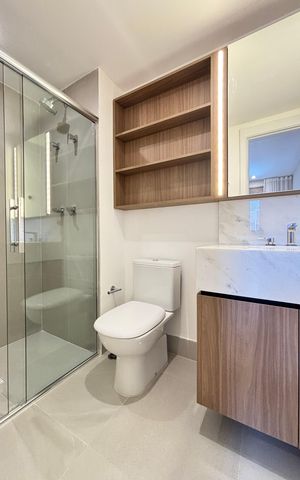 Apartamento para alugar com 35m², 1 quarto e sem vagaBanheiro da Suíte