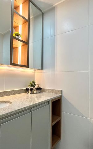 Apartamento à venda com 65m², 2 quartos e 1 vaga Apartamento à venda com 65m², 2 quartos e 1 vagaBanheiro social