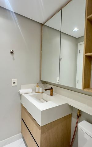 Studio para alugar com 39m², 1 quarto e 1 vaga Studio para alugar com 39m², 1 quarto e 1 vagaBanheiro