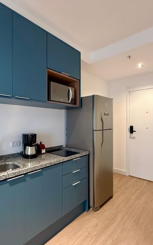 Studio para alugar com 25m², 1 quarto e sem vaga Studio para alugar com 25m², 1 quarto e sem vagaCozinha