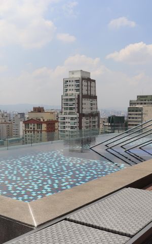 Studio à venda com 34m², 1 quarto e 1 vagaPiscina