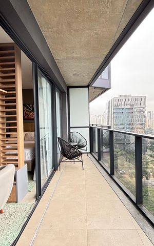 Studio para alugar com 42m², 1 quarto e 1 vaga Studio para alugar com 42m², 1 quarto e 1 vagaVaranda