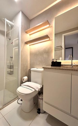 Apartamento para alugar com 24m², 1 quarto e sem vaga Apartamento para alugar com 24m², 1 quarto e sem vagaBanheiro da Suíte