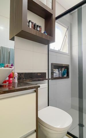 Apartamento à venda com 83m², 3 quartos e 2 vagasBanheiro da Suíte