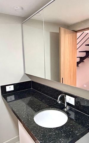 Studio para alugar com 34m², 1 quarto e sem vaga Studio para alugar com 34m², 1 quarto e sem vagaBanheiro