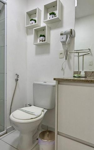 Apartamento para alugar com 42m², 1 quarto e 1 vaga Apartamento para alugar com 42m², 1 quarto e 1 vagaBanheiro social
